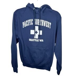 PORT COMPANY / navy blue pacific northwest PNW Seattle WA hoodie sweatshirt / S